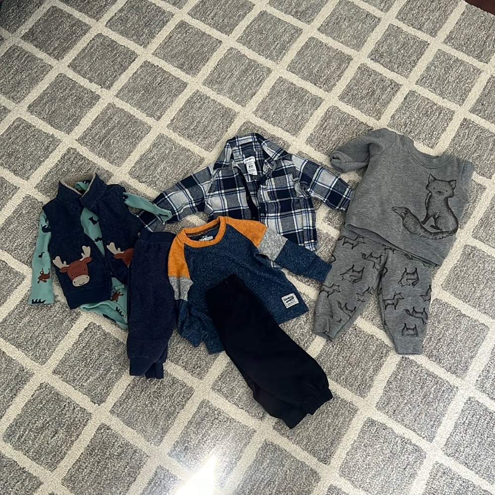 Winter baby boy clothing sets worn 1-2 times